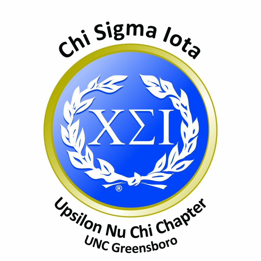 Chi Sigma Iota Upsilon Nu Chi Chapter UNC Greensboro seal