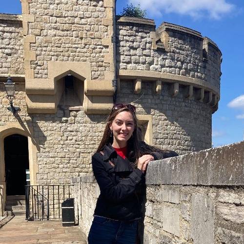 Hannah Ward poses at the Tower of London during her summer study abroad session
