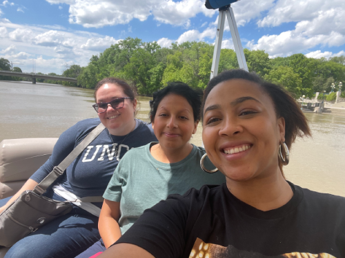 ERM students enjoy a boat ride while attending a conference in Winnipeg, Canada in June 2022