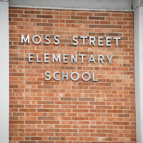 Exterior of Moss Street Elementary School