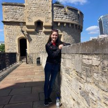 Hannah Ward poses at the Tower of London during her summer abroad