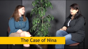 Screen shot of two women talking from The Case of Nina