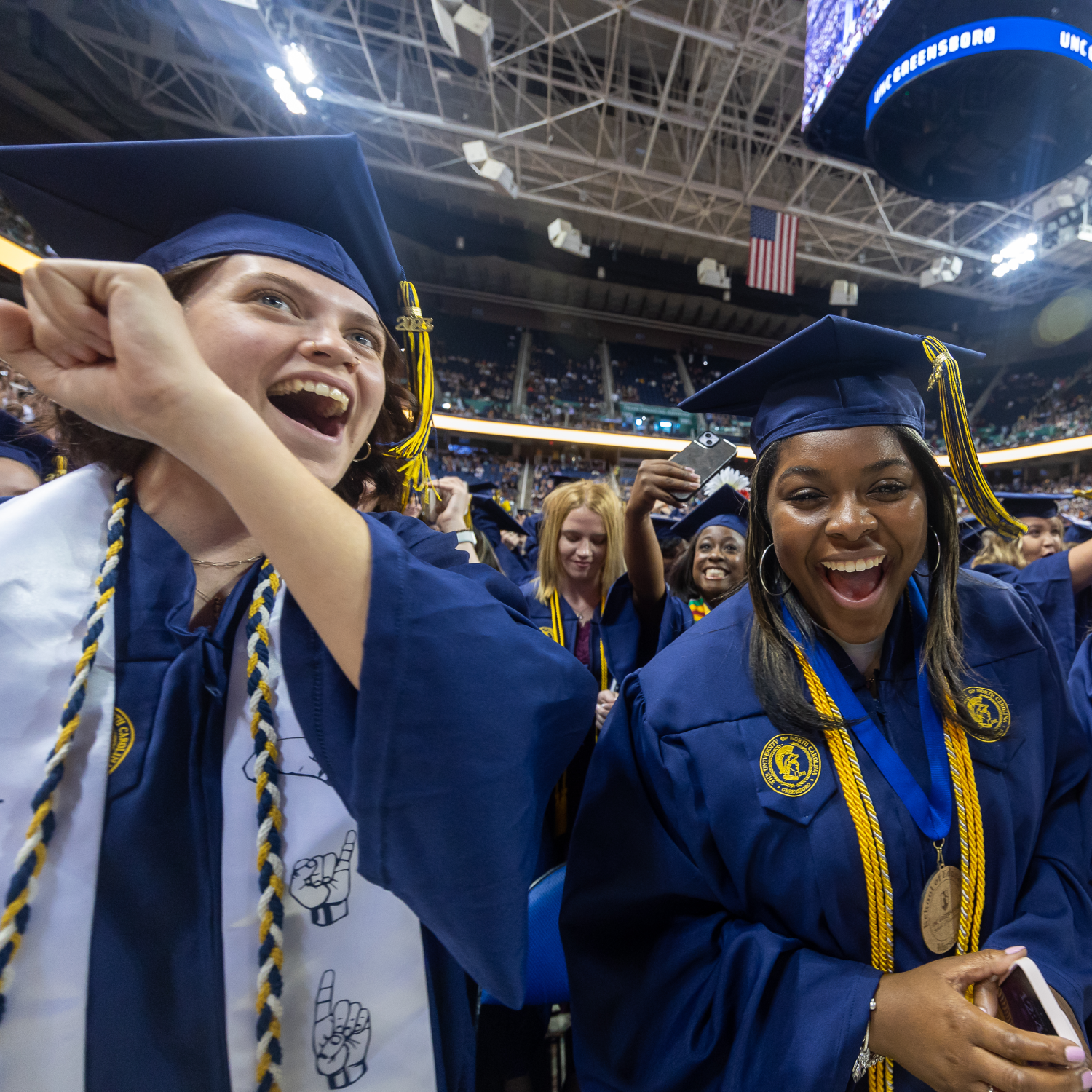 Students celebrate at the 2023 spring graduation ceremony