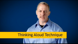 Screen shot of man speaking from the Thinking Aloud training