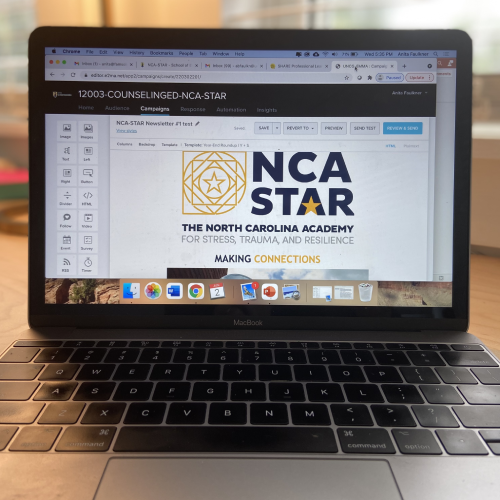 NCA-STAR e-newsletter displayed on a laptop