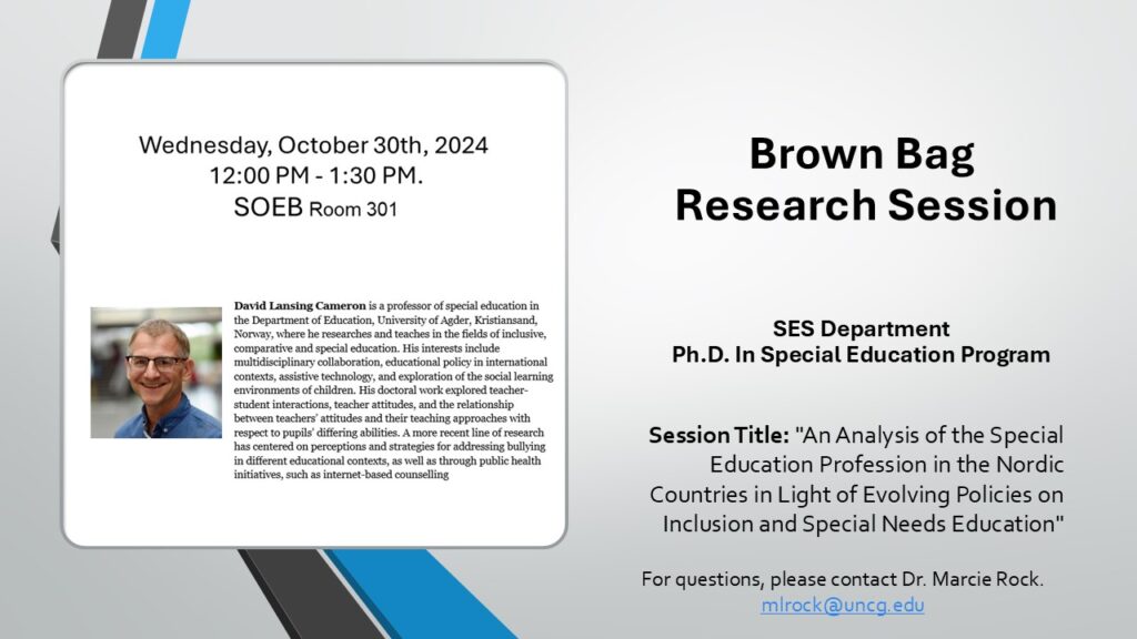 Brown Bag Research Session hosted by SES department