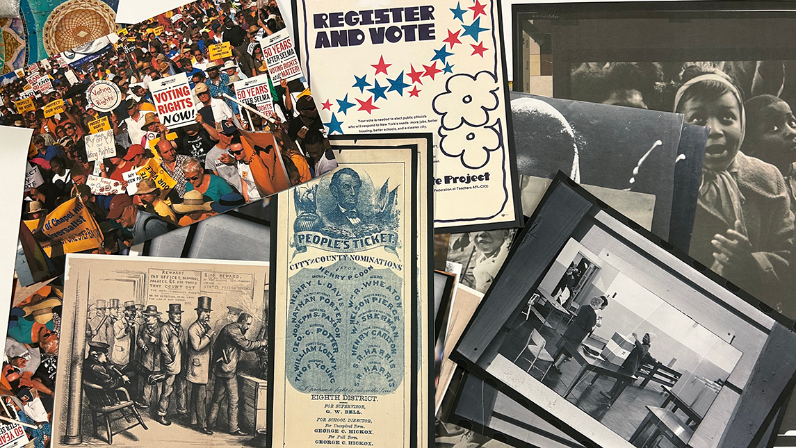 Primary source images used in lessons about voting rights
