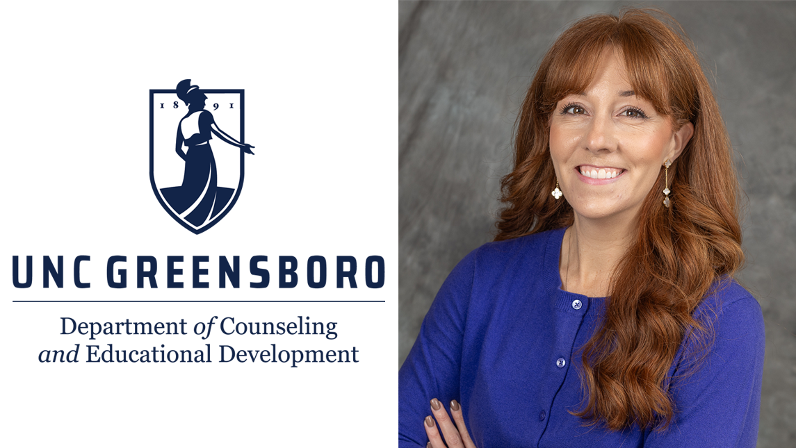 Head shot of Jennifer Niles to the right of the Department of Counseling and Educational Development logo