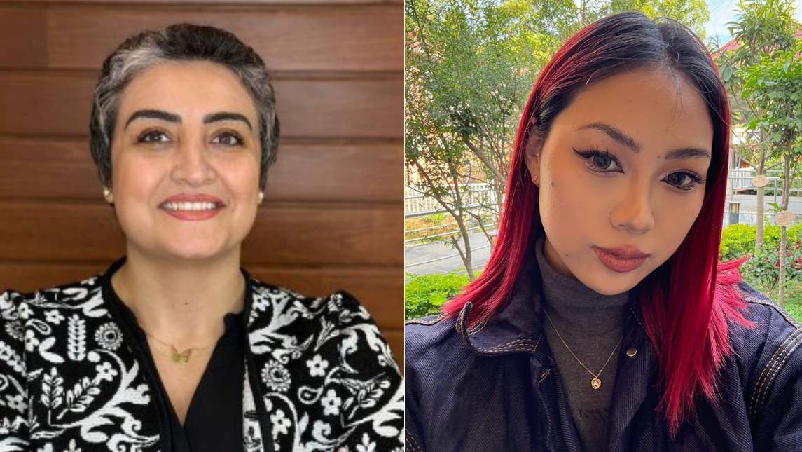 Head shots of Rezvan Moradi, left, and Linda Sun, right