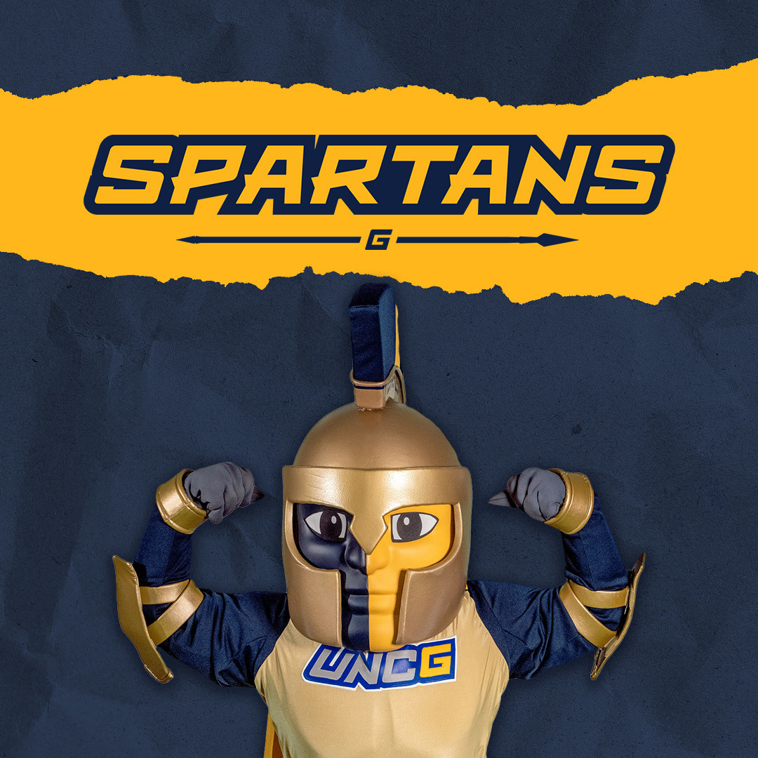 Spiro flexing under the Spartan logo